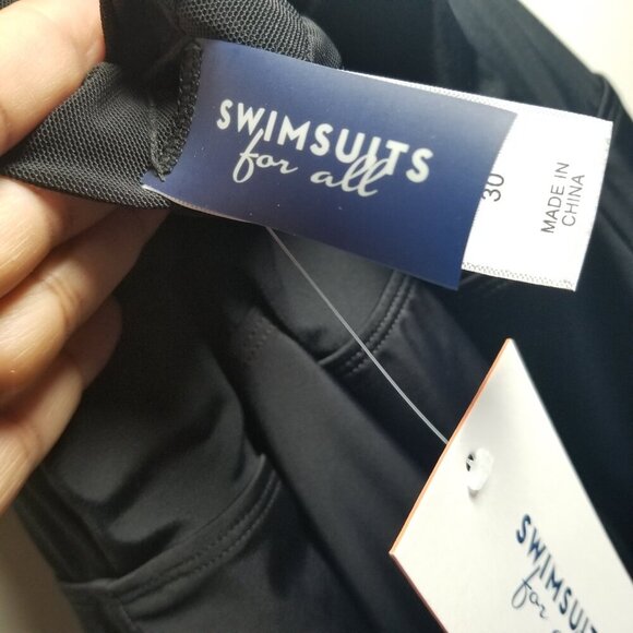 NWT Swimsuits For All Women's Black/Gold One-piece Swimsuit Sz 30 - Picture 7 of 9